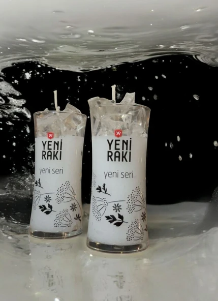 52 Saat Yanan Mum Anason Kokulu Jel Mum Rakı Bardağı Temalı Mum