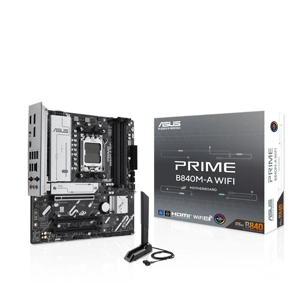 ASUS PRIME B840M-A WIFI DDR5 7600MT/S 1XHDMI 2XDP 3XM.2 AM5 (AMD AM5 9000/ 8000/ 7000 SERİ İŞLEMCİ UYUMLU)