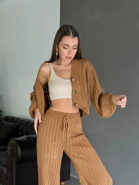 Yumoş Triko Hırka Taba - 2