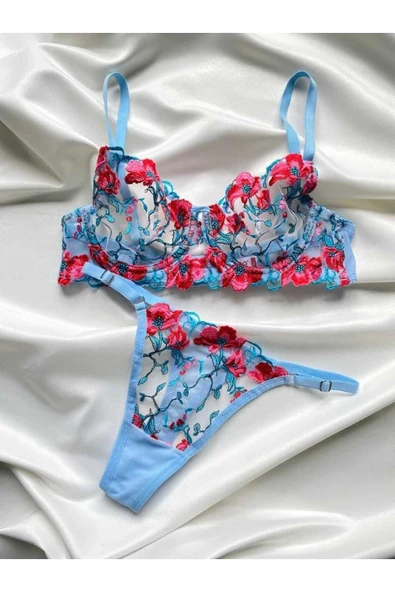 CozyChic Arona Lingerie Çiçekli Dantel İç Çamaşır Takımı - 1