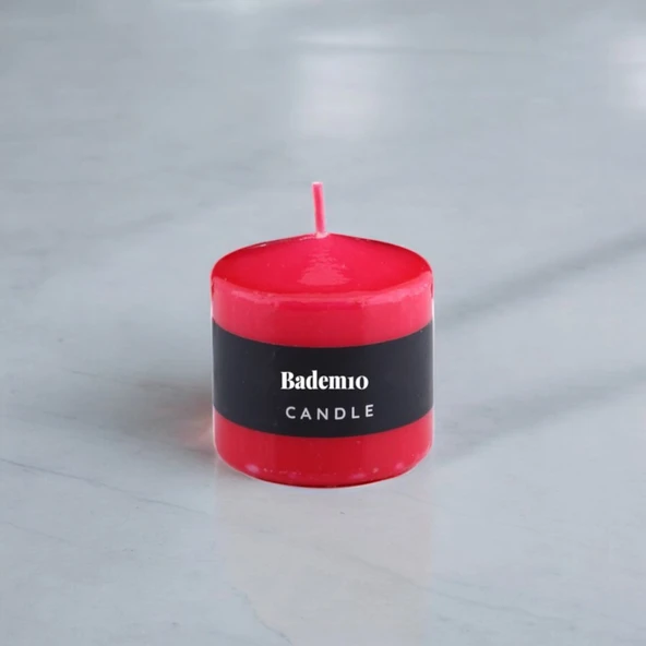Baton Mum Kırmızı Silindir Dekoratif Mumu Kandil Hediyelik Fitilli Mumlar Şamdan Kokusuz 6 x 6 cm - 4