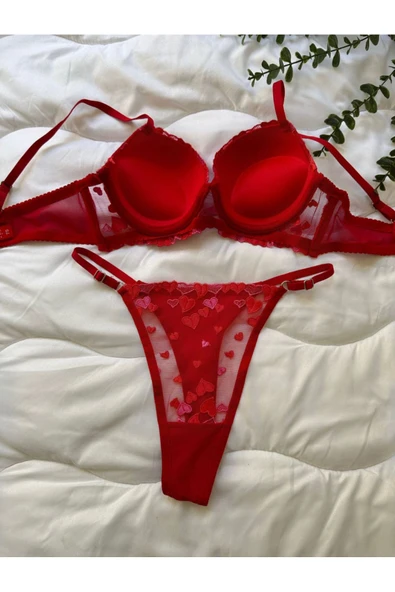ARONA Romantik Kalpli Sütyen Takımı - Resim 2