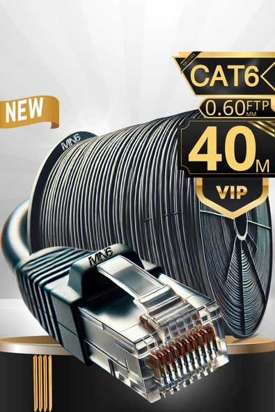 MN6 M108XF 40 Metre Internet Kablosu/FTP 0,60MM Cat6 23AWG/İKI Kat Korumalı/ethernet Kablosu 40 Metre/iç Dış Mekan Uyumlu/high Performance Cable