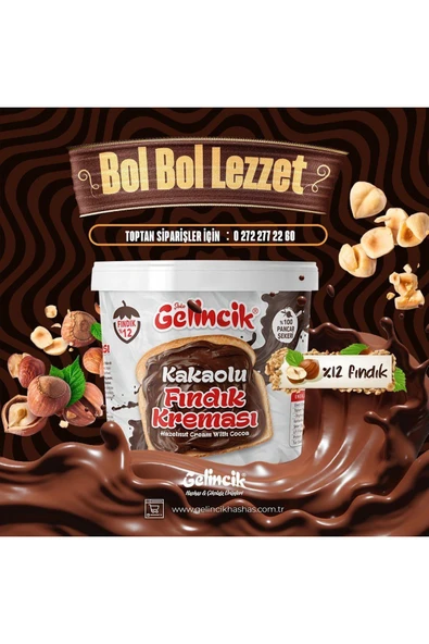 Gelincik Kahvaltılık Sürülebilir Doğal Katkısız 5kg Özel Üretim Kakaolu Fındık Kreması Parçacıklı - 4