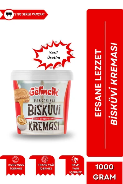 Gelincik Parçacıklı Bisküvi Kreması Smooth Özel Üretim 1kg Kahvaltılık Krema Bisküvi Kreması 1000gr ürün görseli