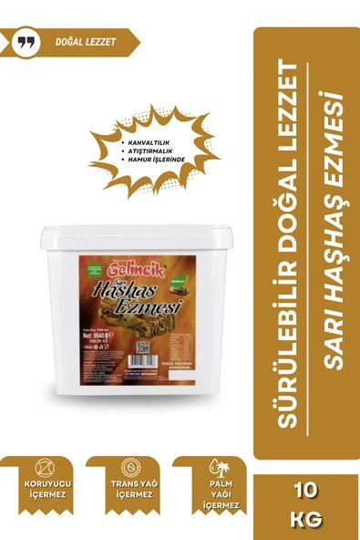 Gelincik Hamur Işlerinde Kahvaltılık Doğal Katkısız 10kg Özel Üretim Sarı Haşhaş Ezmesi ürün görseli