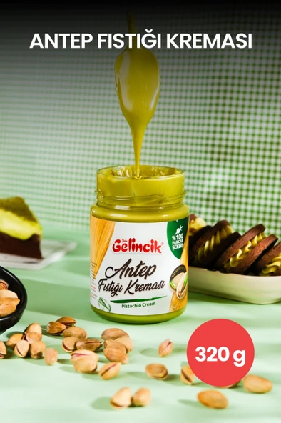 Gelincik 2'li Set 1KG Şekersiz Fıstık Ezmesi ve 320G Sürülebilir Dubai Çikolatası İçin Antep Fıstığı Kreması - 1