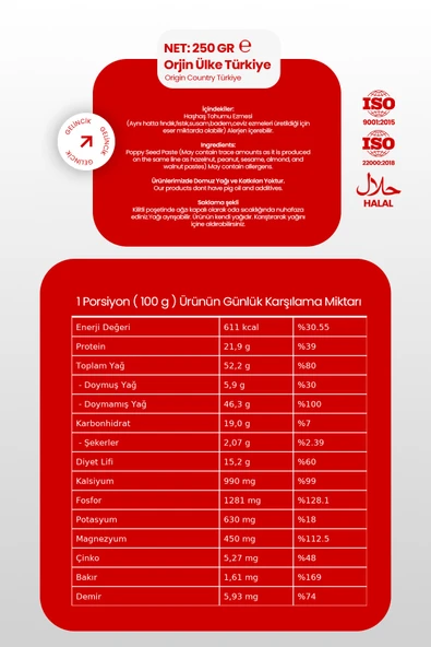 Gelincik Hamur Işlerinde Kahvaltılık Doğal 250gr Özel Üretim Sarı Haşhaş Ezmesi - Resim 4