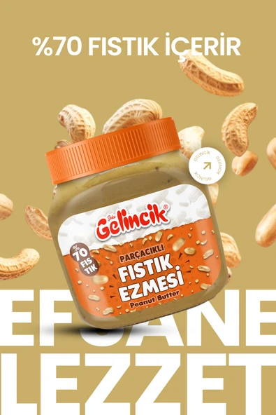 Gelincik Kahvaltılık Sürülebilir Doğal Katkısız 650gr Özel Üretim Şekerli Parçacıklı Fıstık Ezmesi - Resim 3