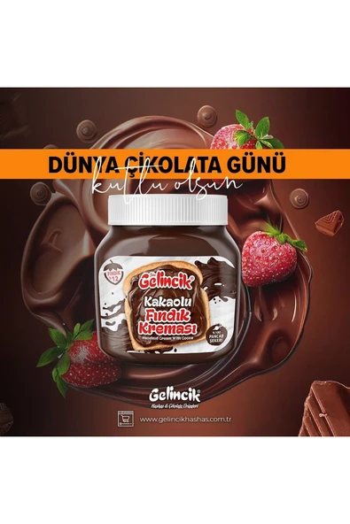 Gelincik Kahvaltılık Sürülebilir Doğal Katkısız 5kg Özel Üretim Kakaolu Fındık Kreması Parçacıklı - 5