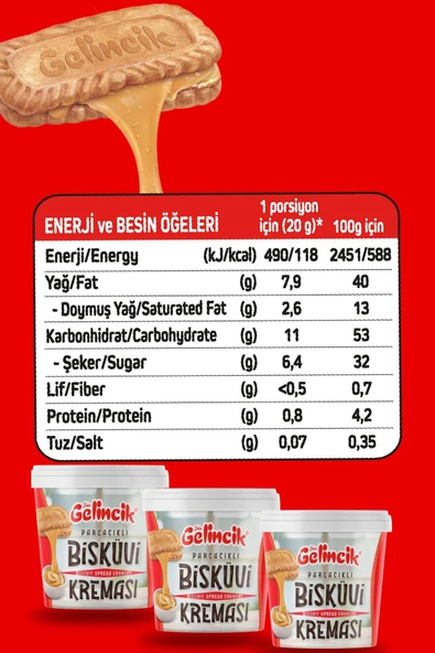 Gelincik Parçacıklı Bisküvi Kreması Smooth Özel Üretim 1kg Kahvaltılık Krema Bisküvi Kreması 1000gr - Resim 2