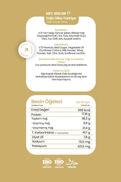 Gelincik Kahvaltılık Sürülebilir Doğal Katkısız 650gr Özel Üretim Şekerli Parçacıklı Fıstık Ezmesi - Resim 4