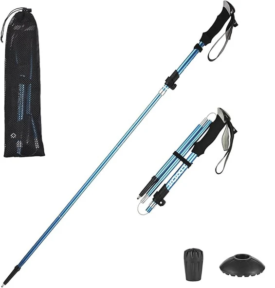 Monozone Katlanabilir Yürüyüş Batonu Kayak Batonu Hafif  Alüminyum Trekking Tırmanma Baston Kamp