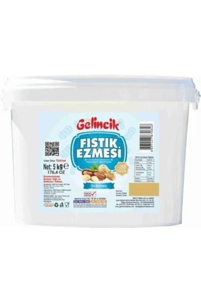 Gelincik Kahvaltılık Sürülebilir Doğal Katkısız 5kg Özel Üretim Şekersiz Parçacıklı Fıstık Ezmesi