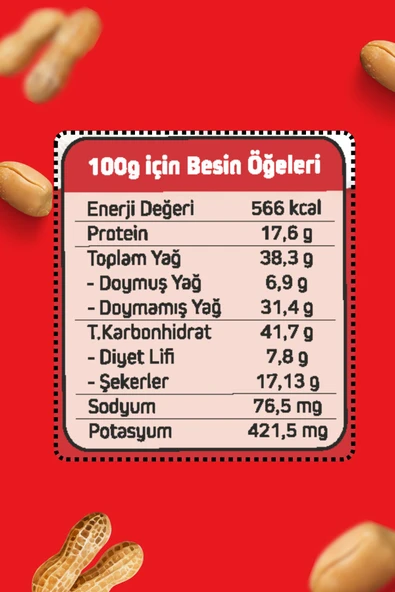 Gelincik Kahvaltılık Sürülebilir Doğal Katkısız 650gr Kavanoz Özel Üretim Şekerli Fıstık Ezmesi - Resim 2