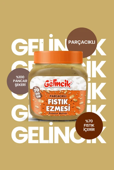 Gelincik Kahvaltılık Sürülebilir Doğal Katkısız 650gr Özel Üretim Şekerli Parçacıklı Fıstık Ezmesi - Resim 2