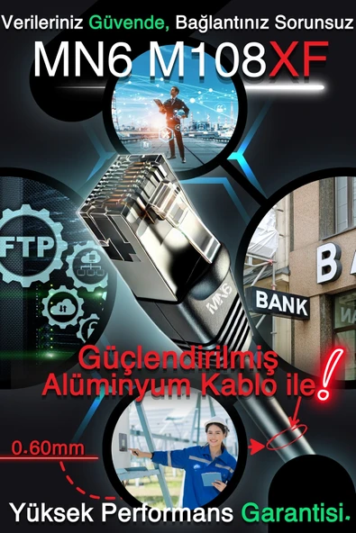 MN6 M108XF 200 Metre Internet Kablosu/FTP 0,60MM Cat6 23AWG/İKI Kat Korumalı/ethernet Kablosu 200 Metre/iç Dış Mekan Uyumlu/high Performance Cable - 3