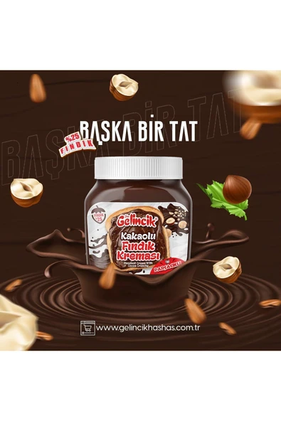 Gelincik Kahvaltılık Sürülebilir Doğal Katkısız 650gr Özel Üretim Kakaolu Fındık Kreması