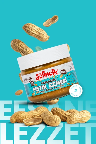 Gelincik Kahvaltılık Sürülebilir Doğal Katkısız 300gr Özel Üretim Şekersiz Parçacıklı Fıstık Ezmesi - Resim 3