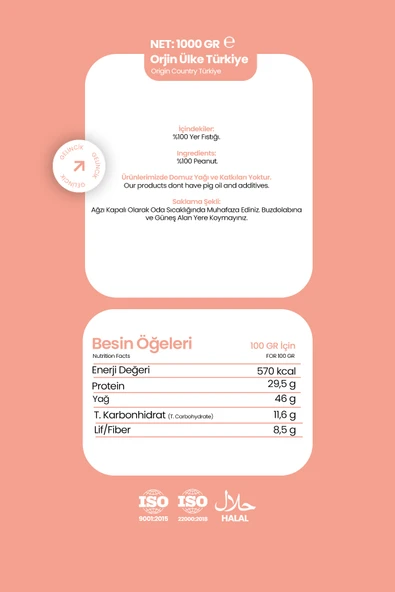 Gelincik 3'lü Set %100 Saf Doğal Katkısız Taze Çekim Glutensiz Şekersiz Fıstık Ezmesi Özel 3 AL 2 Öde - Resim 4