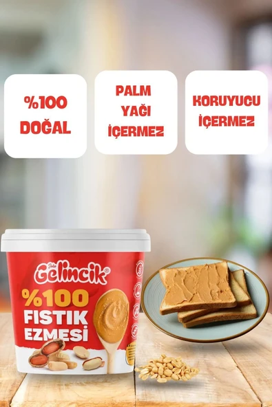 Gelincik 2'li Set 1KG Şekersiz Fıstık Ezmesi ve 320G Sürülebilir Dubai Çikolatası İçin Antep Fıstığı Kreması - 3