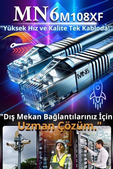 MN6 M108XF 150 Metre Internet Kablosu/FTP 0,60MM Cat6 23AWG/İKI Kat Korumalı/ethernet Kablosu 150 Metre/iç Dış Mekan Uyumlu/high Performance Cable - 2