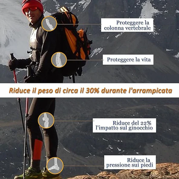 Monozone Katlanabilir Yürüyüş Batonu Kayak Batonu Hafif  Alüminyum Trekking Tırmanma Baston Kamp - 5