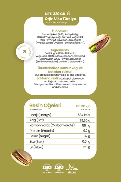 Gelincik Kahvaltılık Sürülebilir Doğal Katkısız 320gr Özel Üretim Antep Fıstığı Kreması - Resim 4