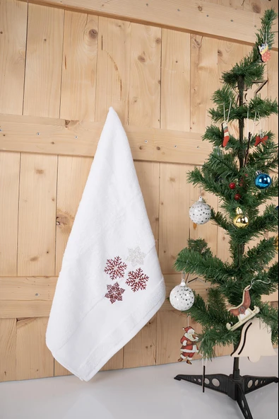 Pamuklu İkili 50x90 cm Desenli Nakışlı El & Yüz Havlu Seti Baveno - 5
