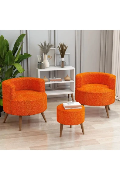 cengele Çay Seti İkili Koltuk, Berjer Ve Puf Takımı, Puf Koltuk (Salon, Balkon, Ofis) 3'lü Takım