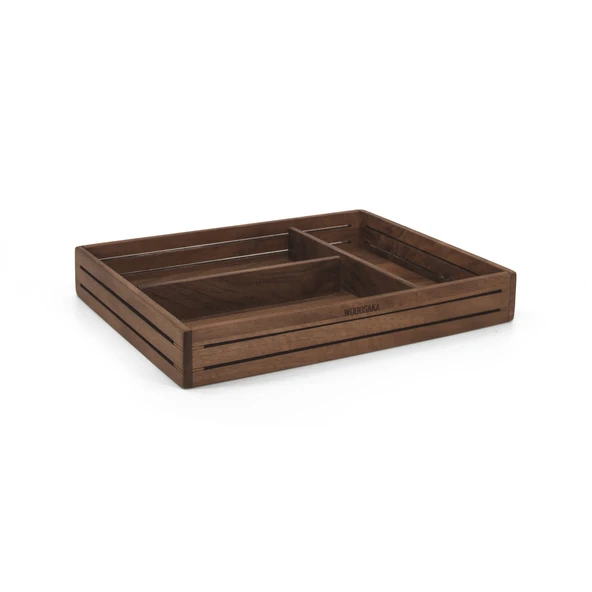 Woodsaka 3line Sade Organizer ve Aksesuar Kutusu - Ceviz