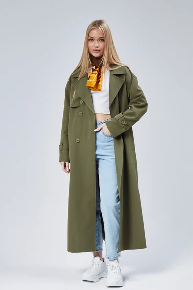 Oversize Rüzgarlık Detaylı Trençkot - 11