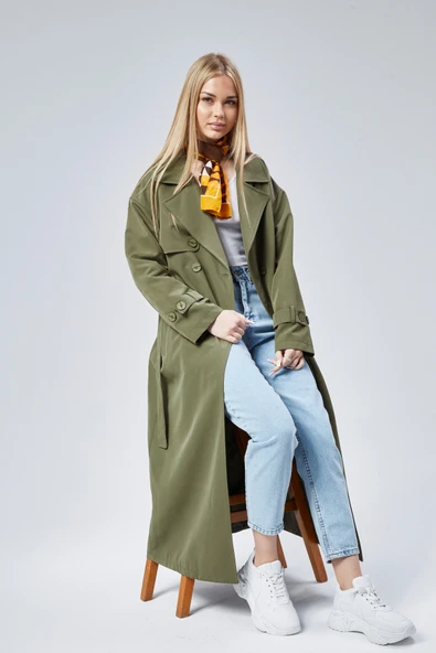 Oversize Rüzgarlık Detaylı Trençkot - 9