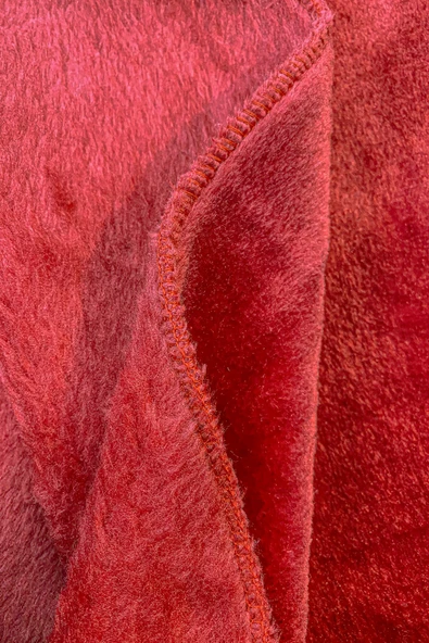 Warm Embrase Kırmızı Çift Kişilik Peluş Battaniye - 3
