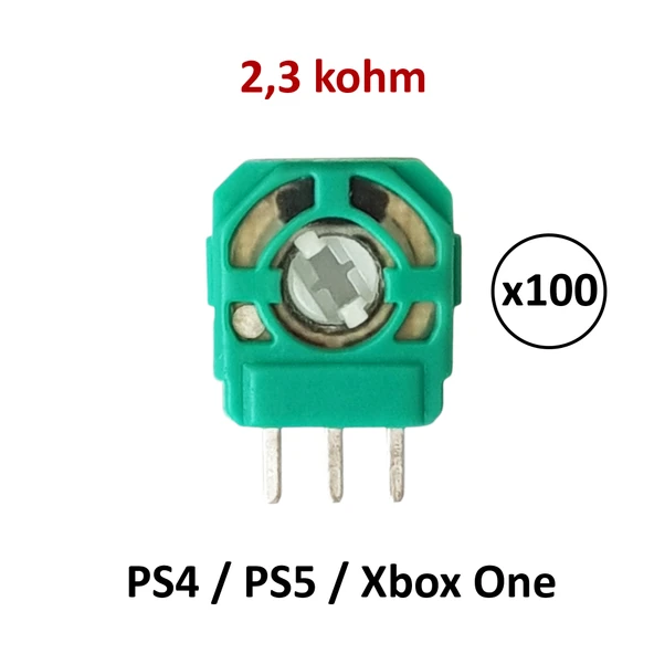 100 Adet 2.3k PS4 PS5 Xbox One Analog Mikro Direnç Potans Yeşil