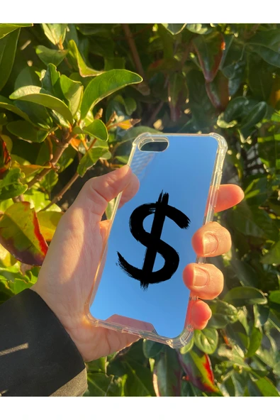 İphone 7 Uyumlu Aynalı Dollar Desenli Darbe Kamera Korumalı Silikon Telefon Kılıfı