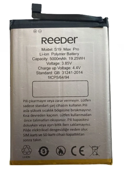 Reeder S19 MAX PRO Uyumlu Batarya Pil Sıfır Orijinal ürün görseli 1