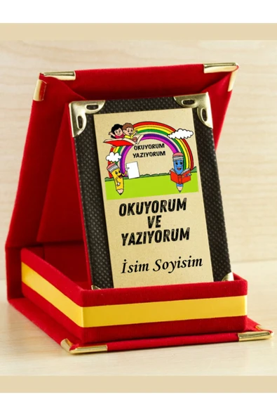 Özcan Tasarım Kişiye Özel Okuyorum ve Yazıyorum Plaketi ( Mini Plaket ) ürün görseli