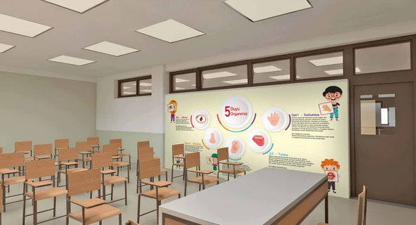 5 Duyu Organımız Okul Duvar Kağıdı - 3