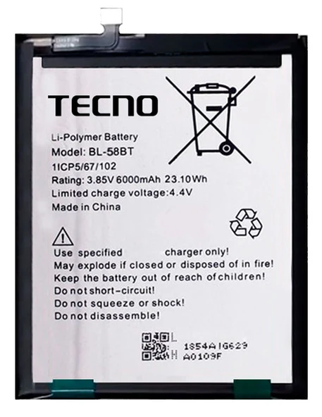 Tecno Pova NEO Uyumlu Batarya Pil Sıfır Orijinal ürün görseli 1