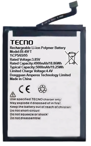 Tecno Spark 7 PRO Uyumlu Batarya Pil Sıfır Orijinal ürün görseli 1