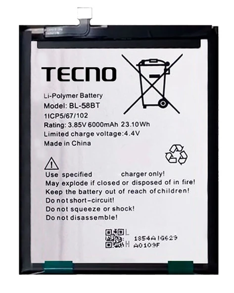 Tecno Pova 3 Uyumlu Batarya Pil Sıfır Orijinal
