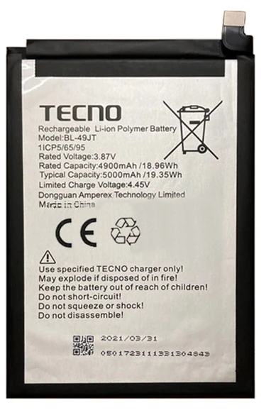 Tecno Spark 8 PRO Uyumlu Batarya Pil Sıfır Orijinal ürün görseli 1