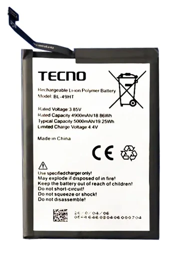 Tecno Camon 16 Uyumlu Batarya Pil Sıfır Orijinal ürün görseli 1