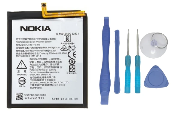 Nokia 6 Uyumlu Batarya Pil Sıfır Orijinal + TAMİR SETİ ürün görseli 1