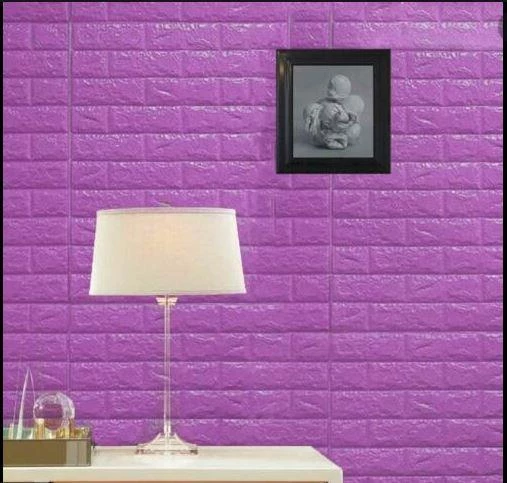 Renkli Duvarlar Kendinden Yapışkanlı 70x77cm 10 Adet Taş Duvar Kağıdı Paneli