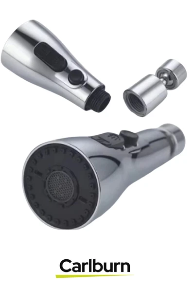 Premium 720 Derece Dönebilen Kaliteli Şık Lavabo Mutfak Banyo 3 Fonksiyonlu Metalik Musluk Başlığı - 3