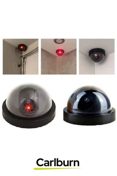 Premium 5 Metre Algılayan Kırmızı Işıklı Hareket Sensörlü Pilli Güvenlik Caydırıcı Dome Kamera - 4