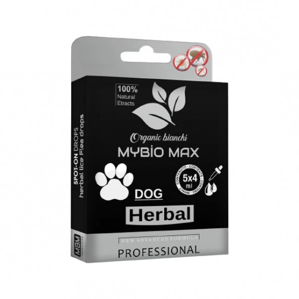 Mybiomax Bitkisel Köpek Bit,Pire Ense Damlası Dış Parazit 5X4ML.