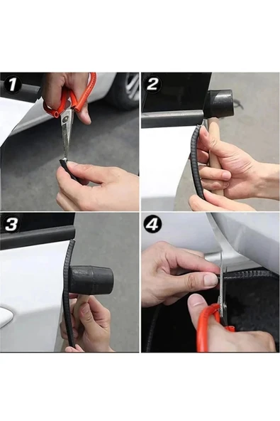 Özel Üretim Çarpma Çizilme Önleyici 5 Metrelik Araba Kapı Kenar Darbe Koruma Fitil Şeridi Rulosu - 5